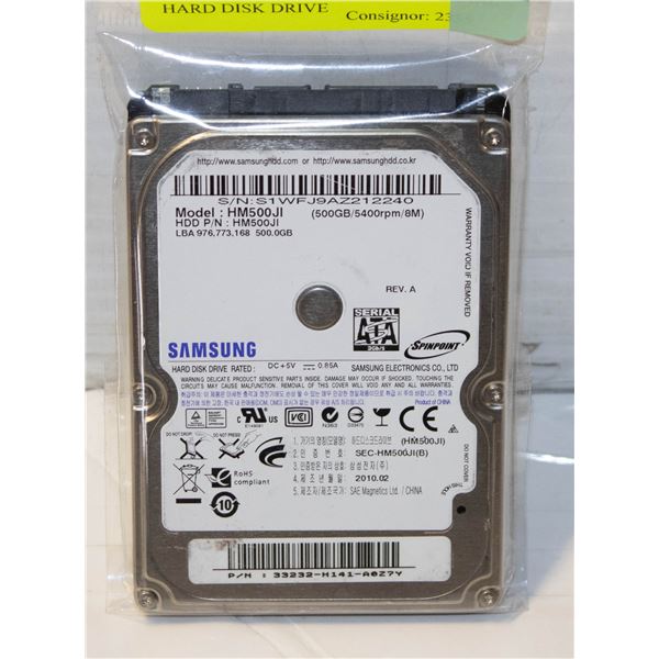 SAMSUNG 500GB 5400RPM INTERNAL HARD DISK DRIVE