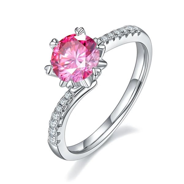 1 CT GRA CERTIFIED PINK MOISSANITE 925 ST. SILVER