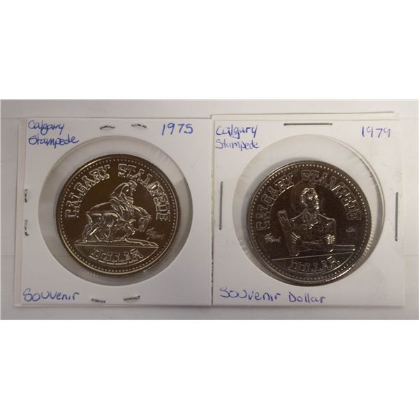 2 -1975 & 1979 CALGARY STAMPEDE SOUVENIR COINS