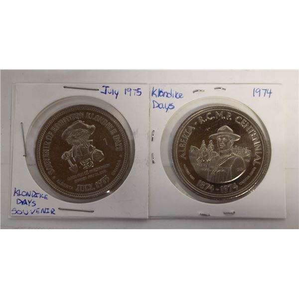 2 - 1974 & 1975 KLONDIKE DAYS SOUVENIR COINS