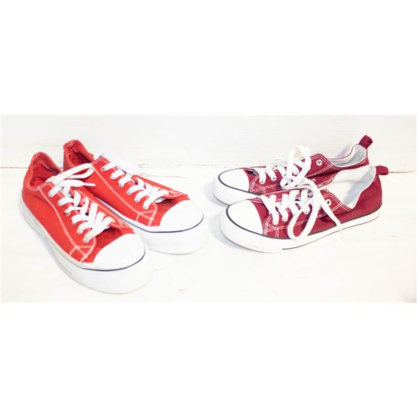 2 PAIRS LADIES SZ 10 CONVERSE STYLE SHOES