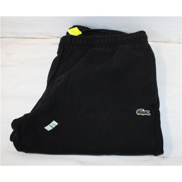 LACOSTE BLACK SWEAT PANTS TAPERED FIT MENS MEDIUM