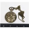 Image 1 : NEW ELK WITH CRANE DESIGN POCKET WATCH WITH CHAIN