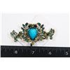 Image 1 : NEW ANTIQUE STYLE TURQUOISE RHINESTONE TASSEL OWL