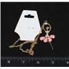 Image 1 : NEW GOLD TONE PINK BALLERINA PENDANT