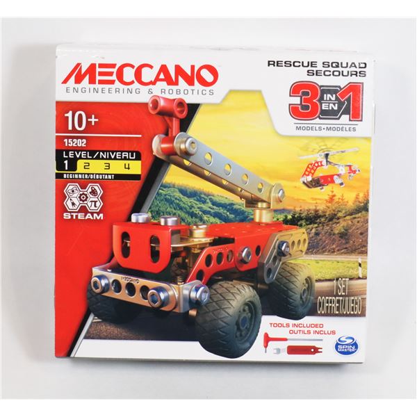 NEW MECCANO 3IN1 RESCUE SQUAD BUILDING SET