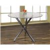 NEW K LIVING TRESTON DINING TABLE GLASS TOP D-44"