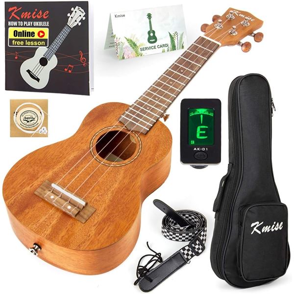 NEW WITH BOX KMISE MAHOGANY SOPRANO UKULELE WITH