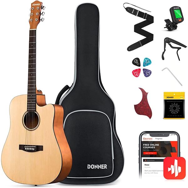 NEW DONNER BEGINNER 41 INCH ACOUSTIC GUITAR