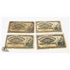 Image 1 : LOT OF FOUR 1900 DOMINION OF CANADA 25 CENT NOTES