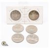 Image 1 : 1940 & 1966 SILVER CANADIAN 50 CENT COINS + 4
