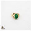 Image 1 : YELLOW GOLD DIAMOND AND EMERALD RING