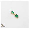 Image 1 : YELLOW GOLD DIAMOND AND EMERALD GEMSTONE PENDANT