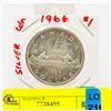 Image 1 : 1966 CANADIAN SILVER DOLLAR CANOE ON FRONT