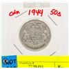 Image 1 : SILVER 1944 CANADIAN 50 CENT COIN.
