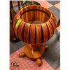 Image 1 : WOODEN PLANTER ROUND H-24" DIAMETER-10"