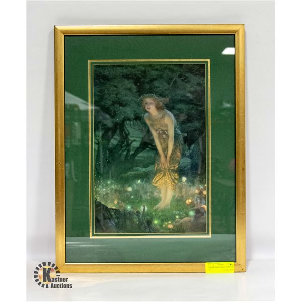 FRAMED PRINT FOREST FAIRY 18" x 22"