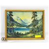 Image 1 : FRAMED PRINT ALPINE SCENE 13" x 17" (W. THOMPSON)