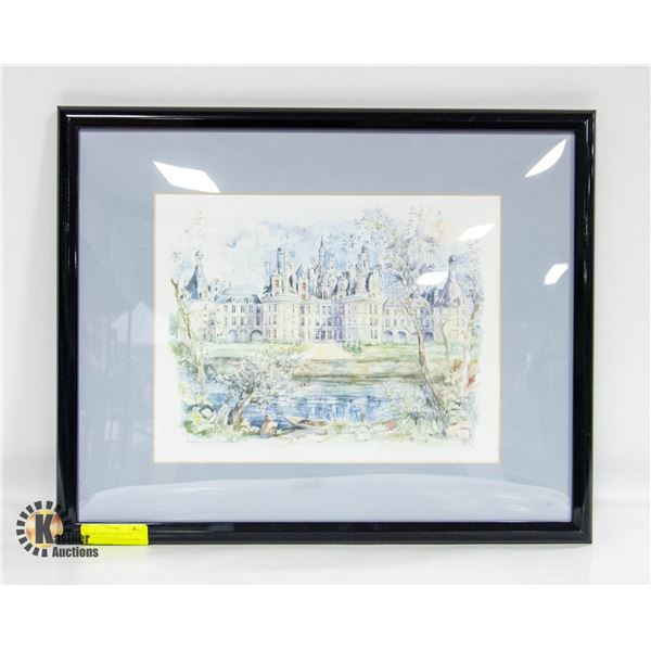 FRAMED PRINT CHATEAU DE CHAMBORD 18  x 22 