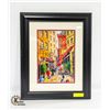 Image 1 : FRAMED PRINT HISPANIC STREET SCENE 18" x 22"