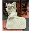 Image 1 : CONCRETE/CEMENT "WELCOME" FAIRY ON ROCK GARDEN-