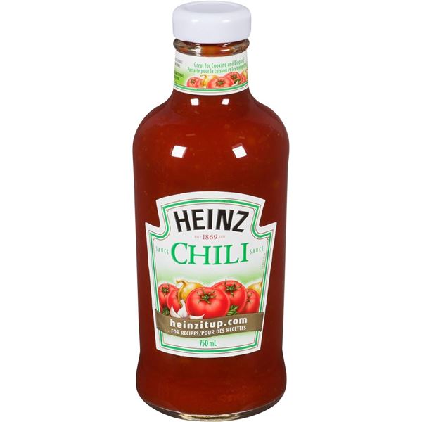 NEW CASE OF 12 BOTTLES WITH HEINZ CHILI SAUCE