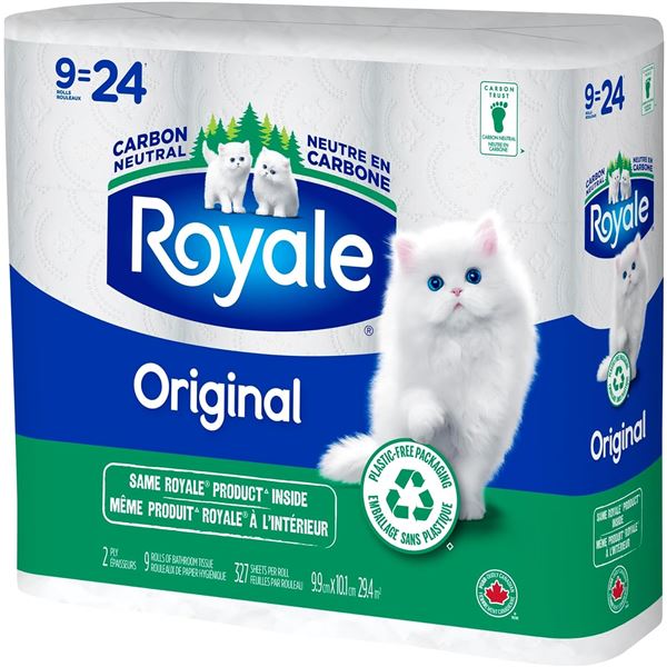 NEW 2 X 9 PACK OF ROYALE ORIGINAL TOILET PAPER