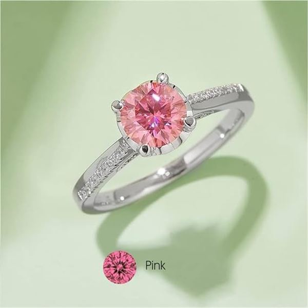 1 CT GRA CERTIFIED PINK MOISSANITE 925 ST. SILVER