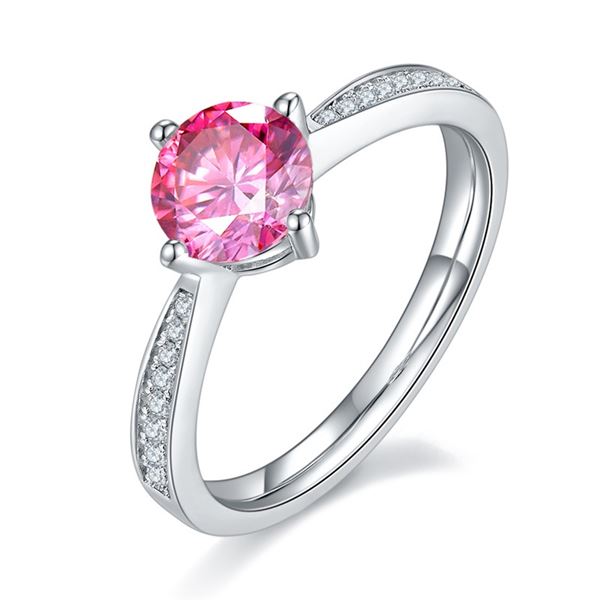 1 CT GRA CERTIFIED PINK MOISSANITE 925 ST. SILVER