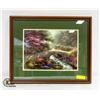 Image 1 : FRAMED PRINT FORESTED STREAM 20" x 24" (T.