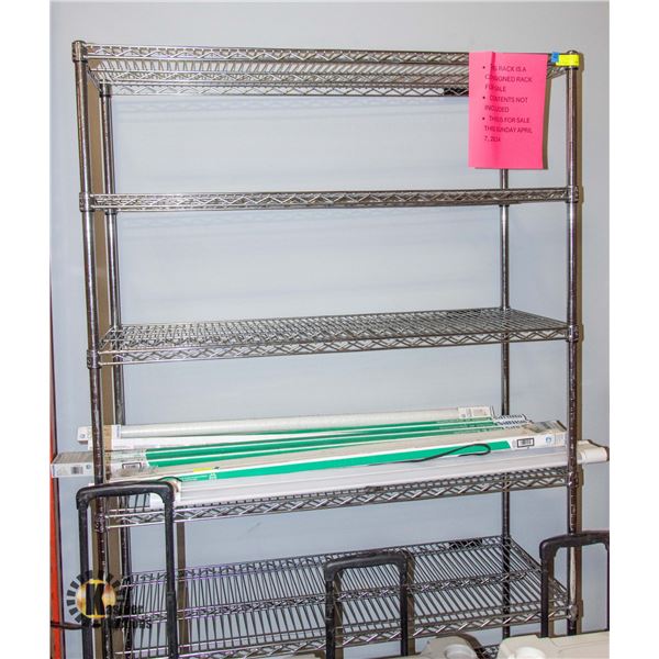 STAINLESS STEEL ROLLING STORAGE RACK H-76.5