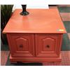 Image 1 : REFINISHED CORAL COLOR SIDE TABLE 27" X 27" X 20"