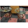 Image 1 : PAIR OF ROUND GLASS TOPPED SIDE TABLES 2' X 26"