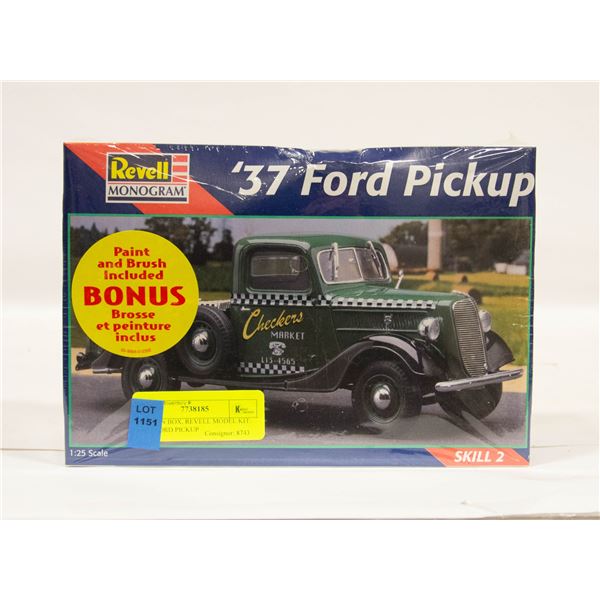 NEW, IN BOX, REVELL MODEL KIT: 1937 FORD PICKUP