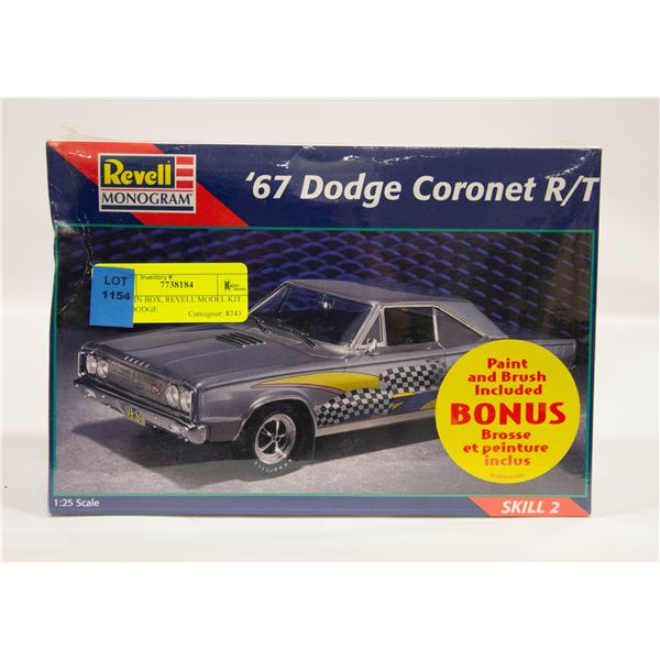 NEW, IN BOX, REVELL MODEL KIT: 1967 DODGE