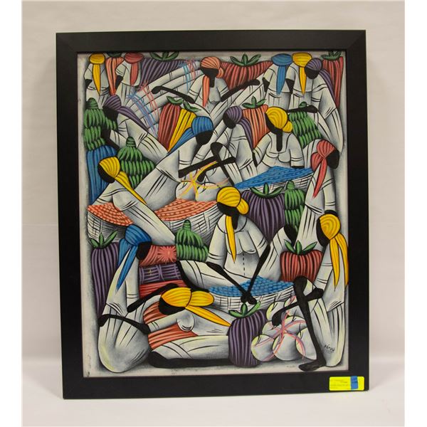 FRAMED AFRICAN ART 23" x 27" (KENOLD)