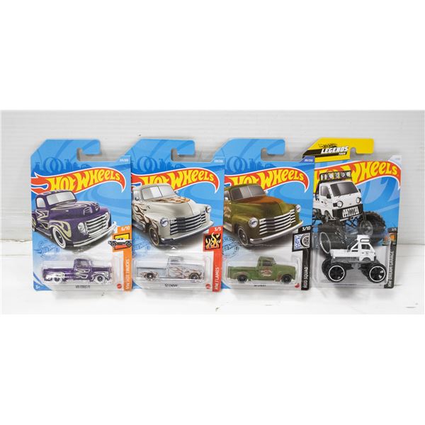 4PK OF HOTWHEELS TRUCKS