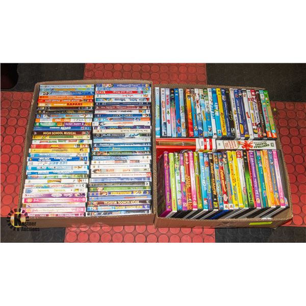 OVER 100 KIDS DVDS (2 BOXES)