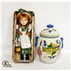 Image 1 : ANNE OF GREEN GABLES DOLL AND ITALIAN CERAMIC JAR