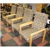 Image 1 : FOUR MATCHING WOOD FRAMED UPHOLSTERED ARM CHAIRS