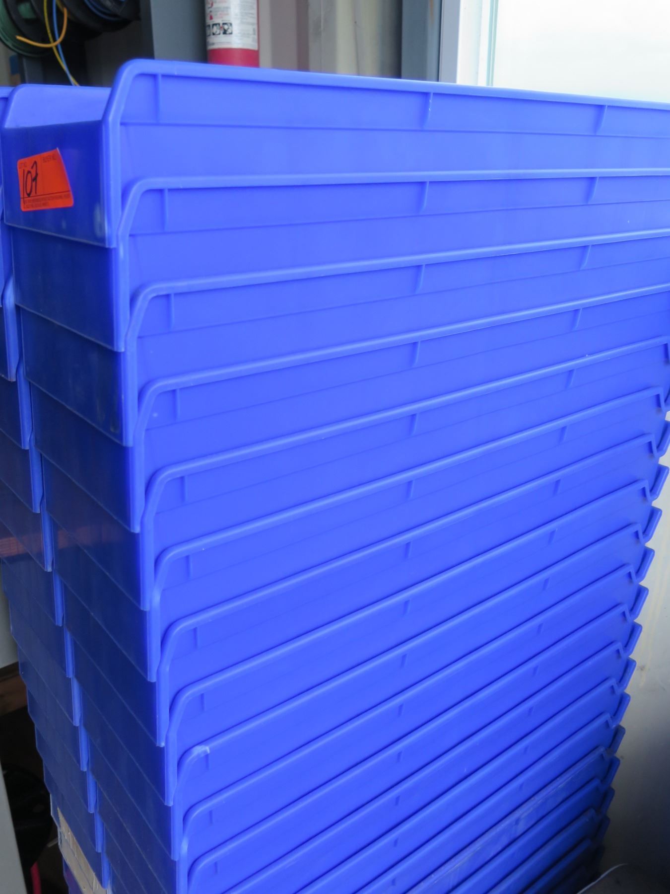 Multiple Blue Plastic Stackable Trays