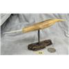 Image 1 : Fossilized ivory narwhal with white ivory horn by Roger Silook- 7" long