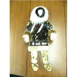 Seal skin doll with ivory face- approx. 22"
