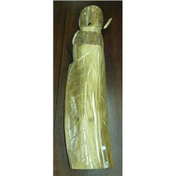 Whale bone "Whale Shaman Hunter" by Jerome Saclamana- 31-3/4"