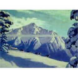 CHOICE on 5 Fred Machetanz:  "Glory of the Trail"  520/950  Double Matted and Framed in Brownish off