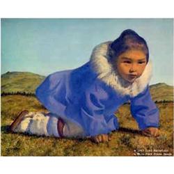 CHOICE on 5 Fred Machetanz: "Tundra Flowers"  208/950  Double matted and framed in gold frame (23)