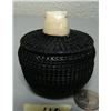 Image 4 : Superior quality 3" baleen basket by Hayes- very tight- bears head as finial