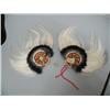 Image 1 : Pair of 10" dance grass fans with caribou beard ruff from Togiak