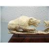 Image 2 : 10" ivory carving of bear and wolf fighting by Noel Smith