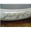 Image 3 : Beautifully scrimshawed tusk 18-1/2" long- caribou fighting 2 wolves by Noel Smith
